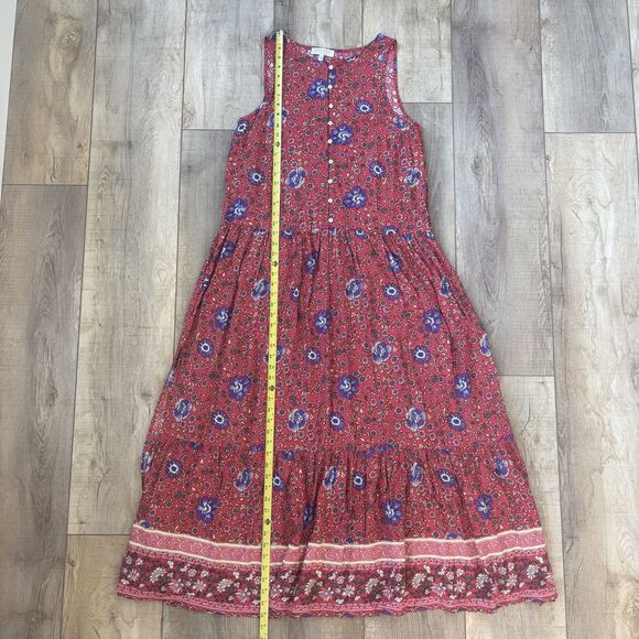 Hayden Women Red Floral Maxi Dress Size L Boho Gypsy Hippie Festival Cottagecore - Picture 10 of 13